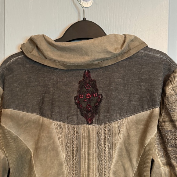 Elisa Cavaletti Club Washed Shirt Jacket Sz L Boho Lagenlook Artsy Unique Italy - Picture 11 of 16